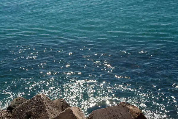 Fundo Reflexões Brilhante Padrão Sol Mar Verão Onda Superfície Natureza — Fotografia de Stock