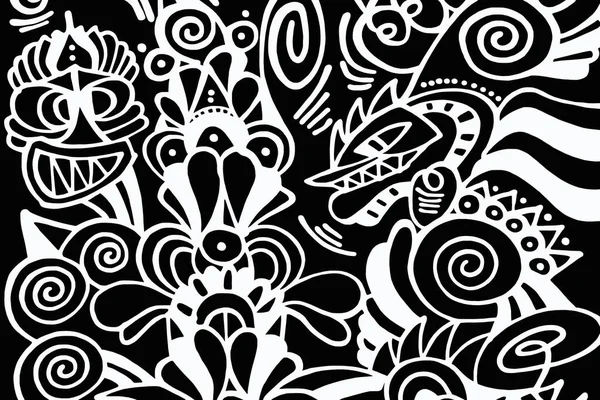 Black White Pattern White Background Abstract Design — Stock Photo, Image