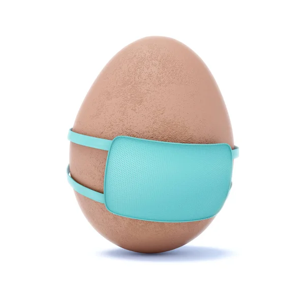 Maske Virüsü Korumalı Paskalya Yumurtaları Beyaz Arkaplanda Illüstrasyon — Stok fotoğraf