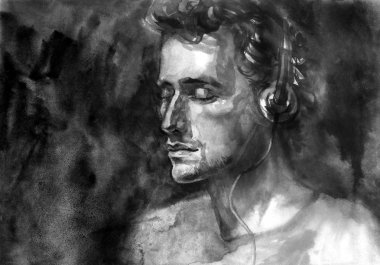 Kavramsal suluboya müzik portret