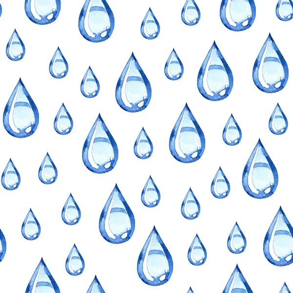 Seamless watercolor rain pattern. — Stock Photo, Image