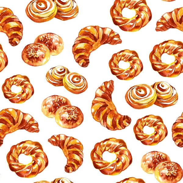Suluboya buns seamless modeli. Tatlı alır. Resimde pişirme.