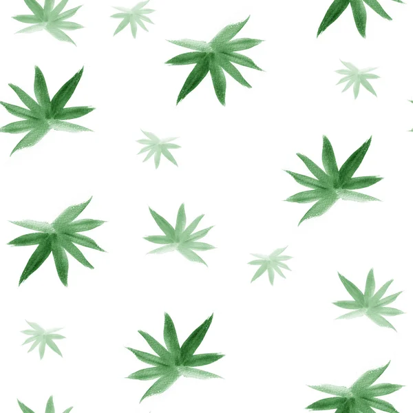 Зеленые листья акварелью бесшовный фон картины — стоковое фото
