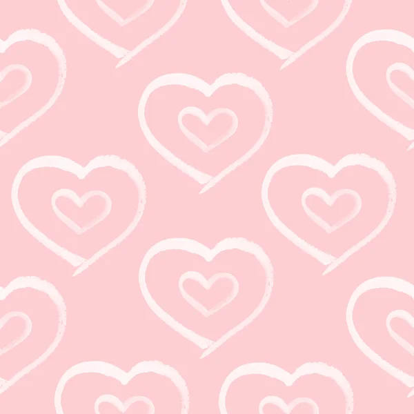 Retro naadloze patroon. Witte hart op roze achtergrond — Stockfoto