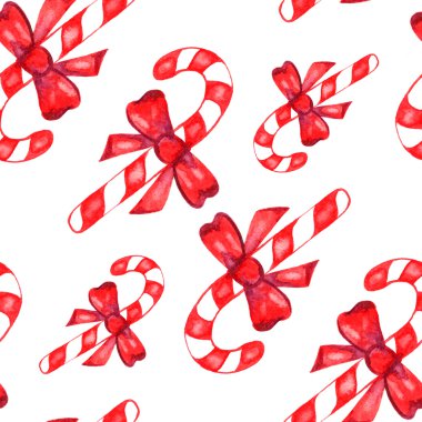 Sulu Boya Noel ve yeni yıl süslemeleri seamless modeli