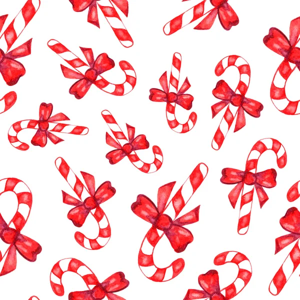 Akvarell karácsonyi és újévi dekoráció zökkenőmentes minta — Stock Fotó
