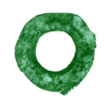 Soyut suluboya el boya yeşil doku, beyaz arka plan üzerinde izole