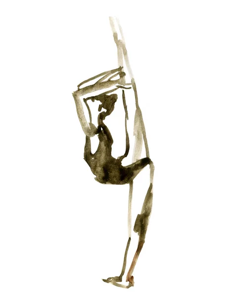 Aquarel ballet pose. Ballerina in dans. — Stockfoto