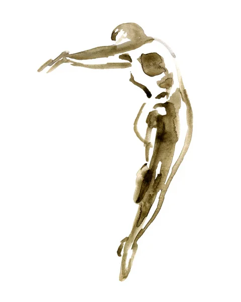 Postura de ballet acuarela. bailarina en danza . — Foto de Stock