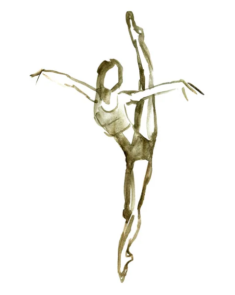 Aquarel ballet pose. Ballerina in dans. — Stockfoto