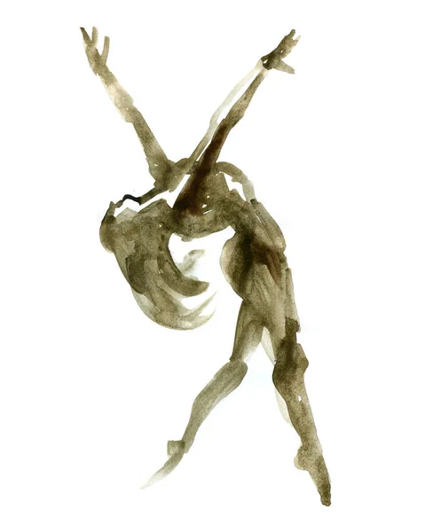 Postura de ballet acuarela. bailarina en danza . —  Fotos de Stock