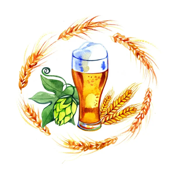 Κούπα μπύρας σημάδι κλιμακούμενη εικονογράφηση. Σχεδιασμός λογότυπου και διακριτικά. — Φωτογραφία Αρχείου