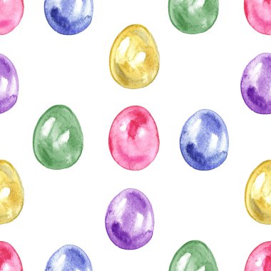 Seamless Paskalya modeli ile beyaz arka plan üzerinde yumurta.