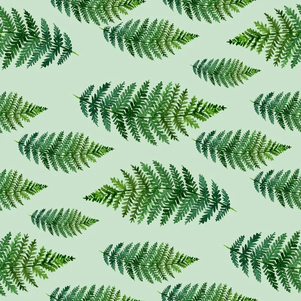 Тропічний акварельний абстрактний візерунок з листям папороті — стокове фото