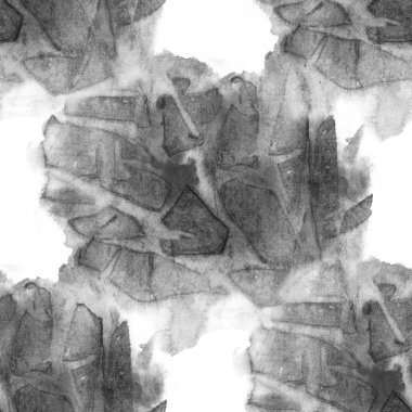 Sanat tek renkli beyaz ve siyah vintage suluboya grafik seamless modeli