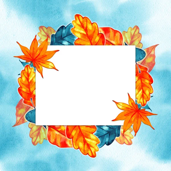 Sonbahar arka plan sınır. Soyut sanat sonbahar çerçeve metin için bir yer ile