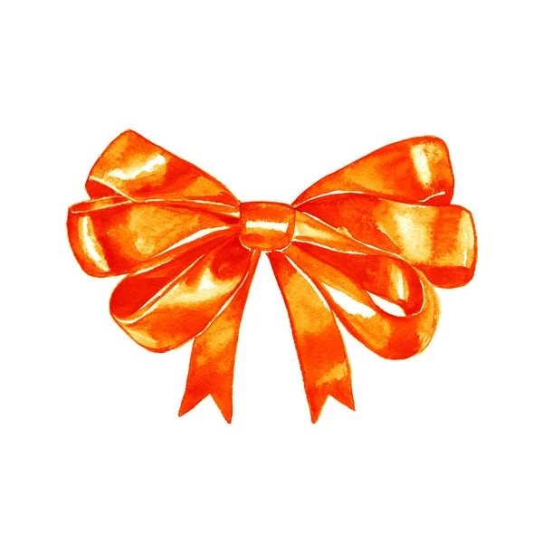 Akvarell orange rosett bakgrund symbol. Handmålad illustration. — Stockfoto