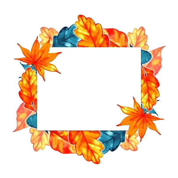 Autumn background border. Abstract artistic fall frame with a place for text — Stock Photo, Image