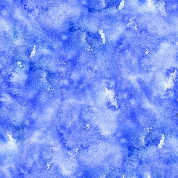 Aquarela azul traços brancos mão desenhado textura de papel. Padrão sem costura — Fotografia de Stock