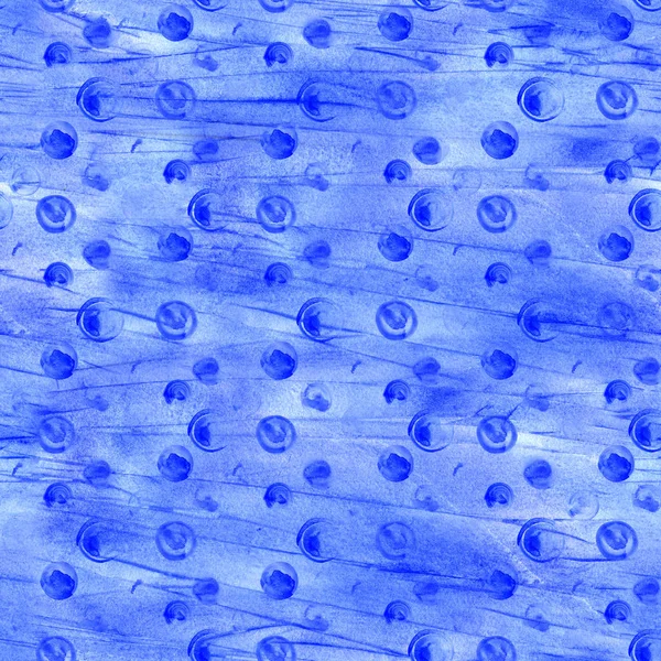 Nahtloses handgezeichnetes Aquarellmuster aus runden blauen Punkten, isoliert über Weiß. — Stockfoto