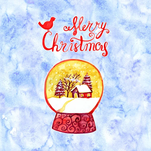 Greeting card of hand drawn lettering and holidays decorations. Christmas text for invitation and greeting card, prints and posters.