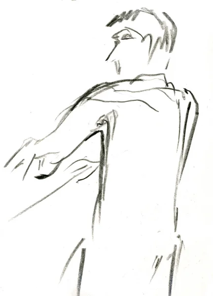 Orchesterleiter mit Stock. Illustration isoliert auf weißem Hintergrund. — Stockfoto