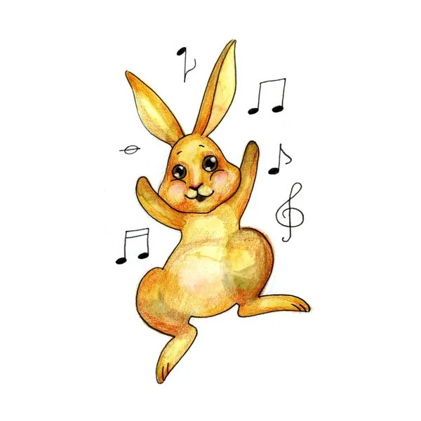 Velikonoční přání s kreslený králík. — Stock fotografie