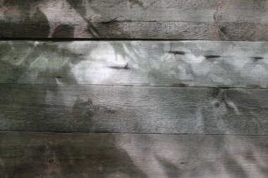 Güneş Işık ve gölge yüzeyi ile ahşap duvar. Doku arka plan