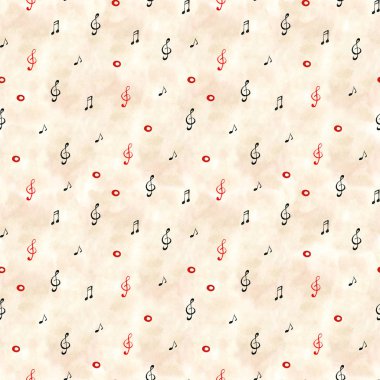 suluboya sanatsal müzik arka plan - notları ile seamless modeli