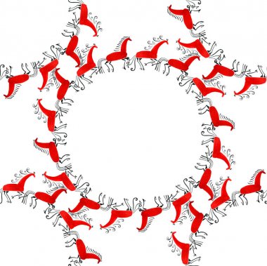 Dikişsiz desen oryantal. Mezen geleneksel resim at. Suluboya resim