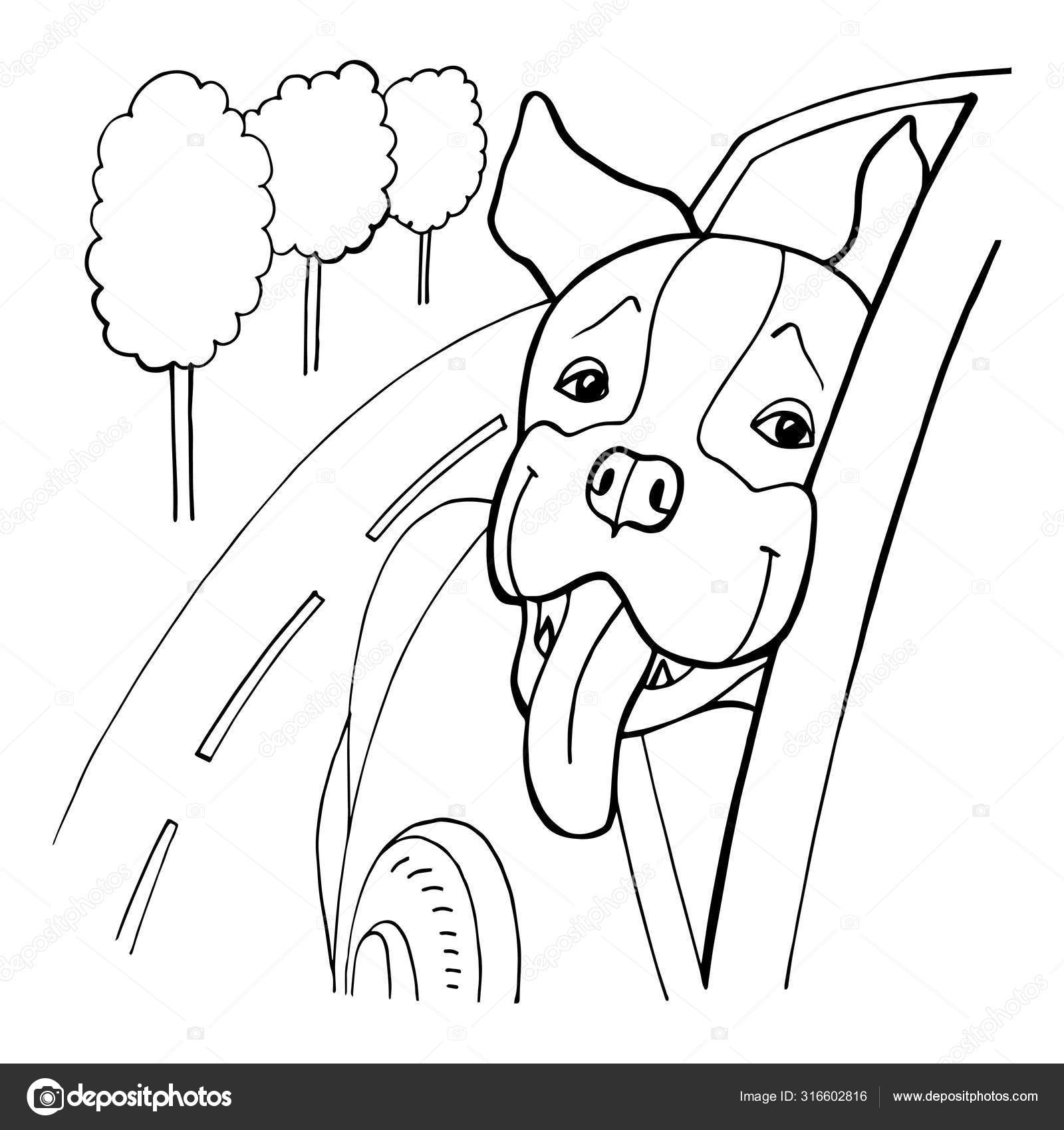 Desenho De Cachorrinho Feliz Em Animado Páginas Para Colorir Preto E Branco  Esboço Livro Vetor PNG , Desenho De Carro, Desenho De Desenho Animado,  Desenho De Livro Imagem PNG e Vetor Para