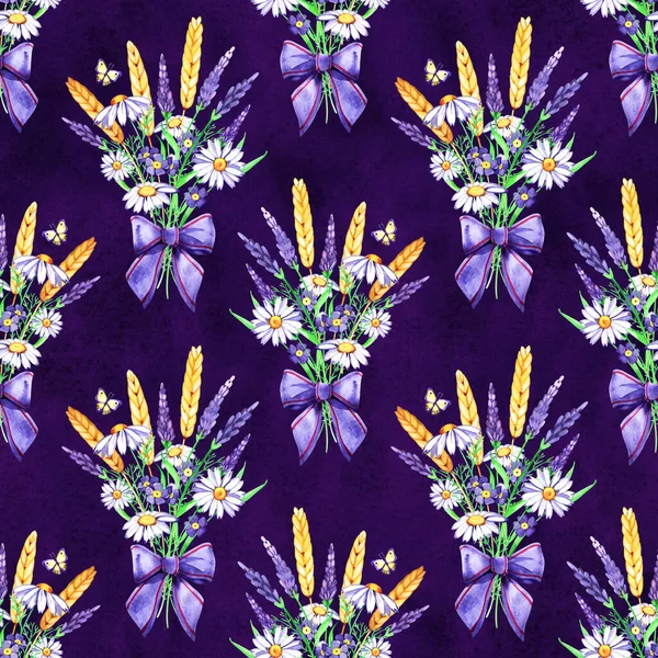 Zachte aquarel bloemen lavendel naadloze. Hand schilderij. Aquarel. Naadloos patroon voor stof, papier en andere print-en webprojecten. — Stockfoto