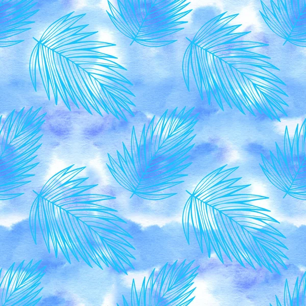 Fluo sauvage tropical motif sans couture. Fond aquarelle. Parfait pour salutations, invitations, fabrication de papier d'emballage, textile, web design . — Photo