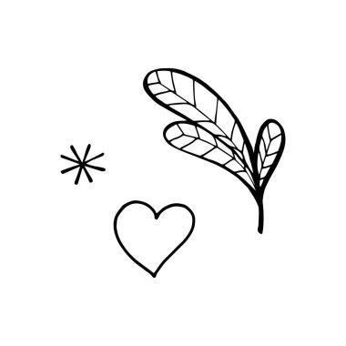 Noel ağacı dalı. Firavun dalları. El çizimi grafikler tatil illüstrasyonu. Çizgi film izole edildi. Yeni Yıl baskıları, davetiyeler, dekorasyon, kartlar için şölen tasarımı.