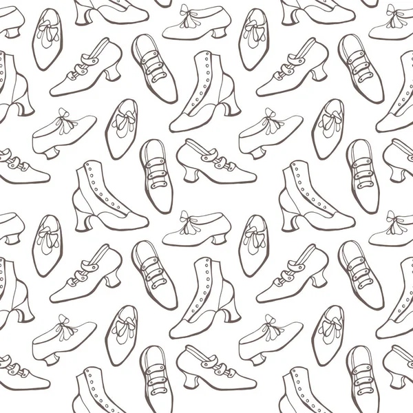 Χωρίς ραφή πρότυπο με το χέρι που τα παπούτσια. εικονογράφηση φορέας — Διανυσματικό Αρχείο
