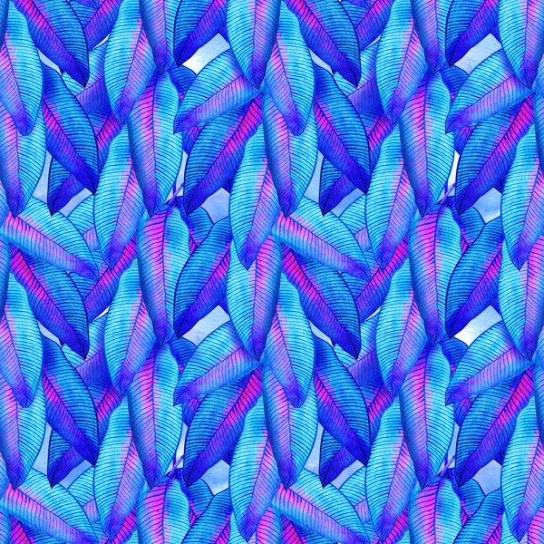 Motif sans couture avec feuille de palmier tropicale en couleurs fluo . — Photo