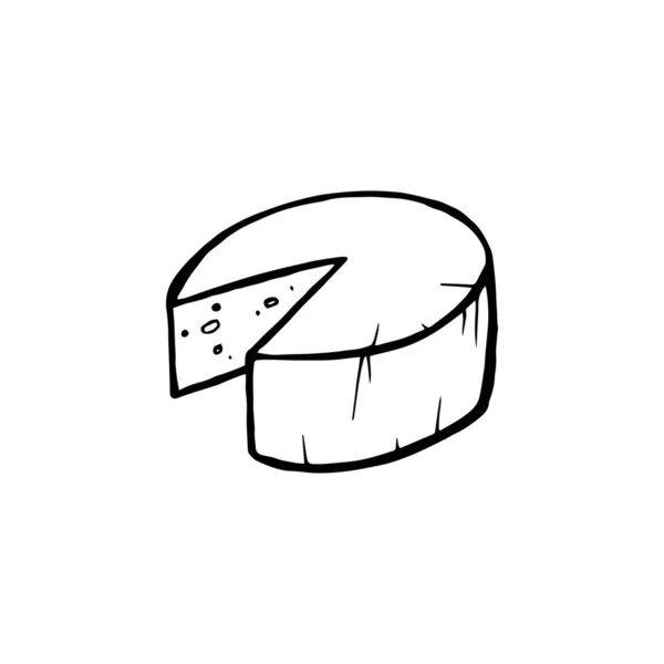 Illustration vectorielle du fromage dessiné à la main. isolé sur fond blanc . — Image vectorielle