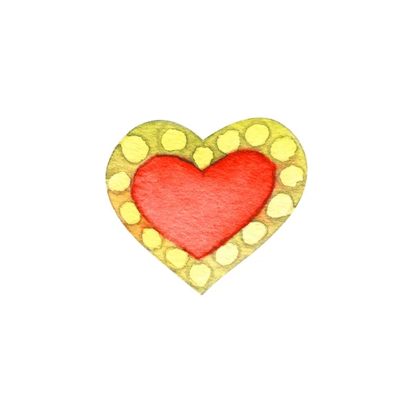 Vintage heart isolated on white background. Watercolor illustration — ストック写真