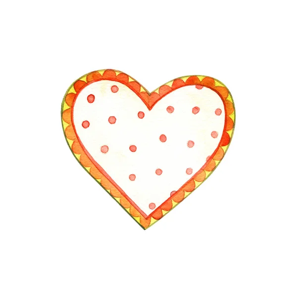 Vintage heart isolated on white background. Watercolor illustration — ストック写真