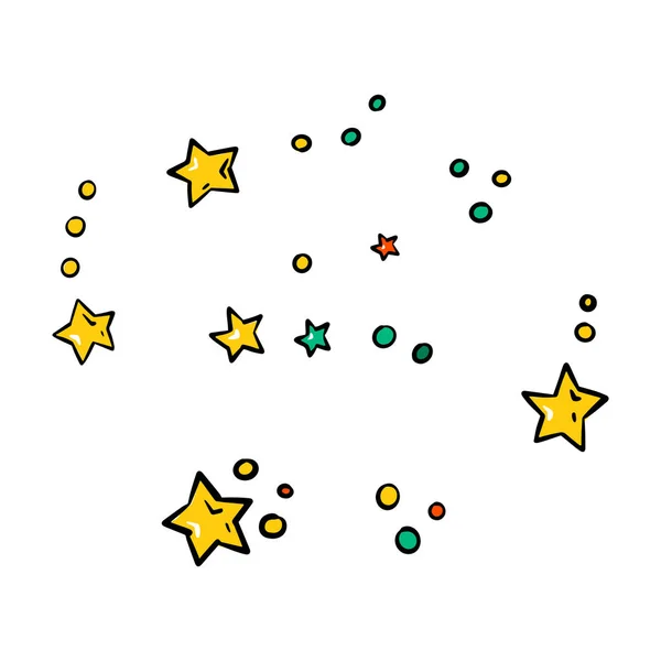 Conjunto de estrelas isoladas. Desenhos animados estrelas mão desenhar design — Vetor de Stock