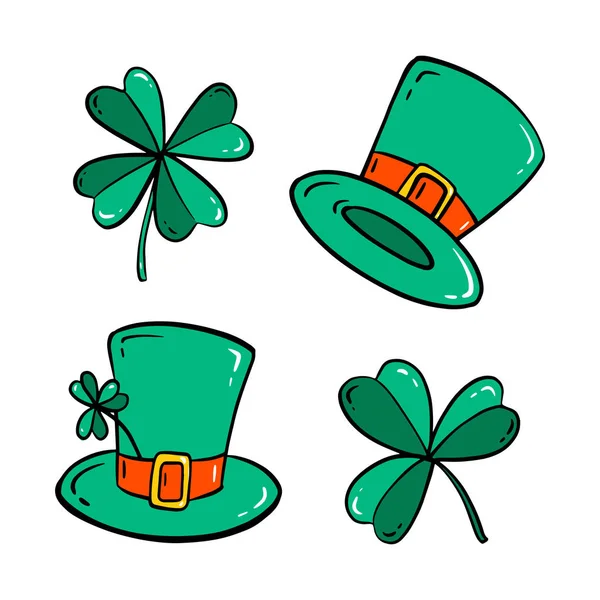 Vector of Saint Patricks Day. A set of cute and colorful icon collection isolated on white background — Stock Vector