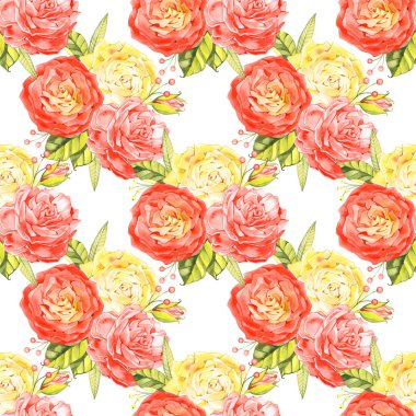 Kusursuz desenli, narin gül buketleri, gül kalemi çiçekleri, çiçek motifli.