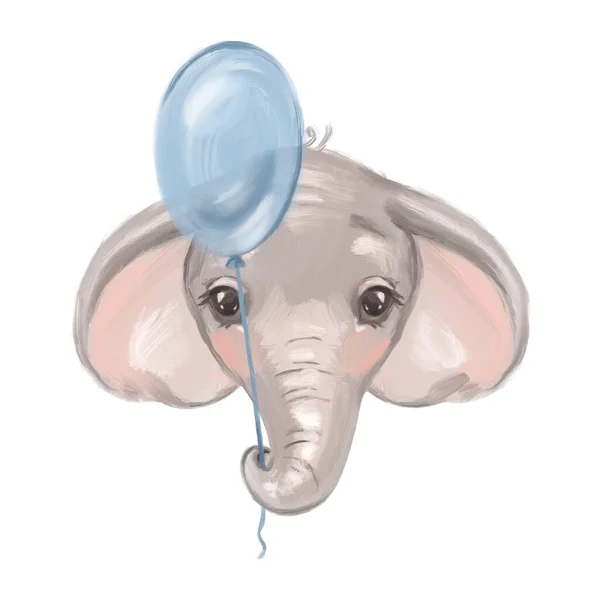 Carino l'elefante, benvenuto la tessera del bambino. Illustrazione bambini . — Foto Stock