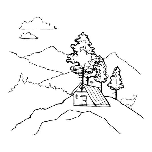Illustration vectorielle inspirante - Les montagnes attendent — Image vectorielle