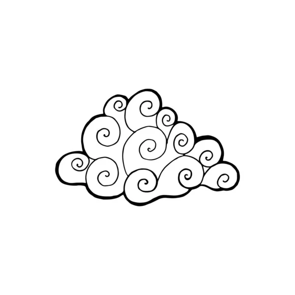 Nube vectorial forma colección. Ilustración dibujada a mano aislada sobre fondo blanco . — Vector de stock