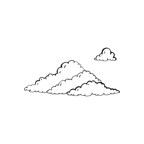 Vektorfelhő alakú gyűjtemény. Kézrajz illusztráció elszigetelt fehér háttér. — Stock Vector