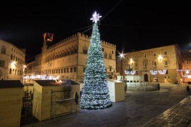 Noel zamanı Square'de Perugia
