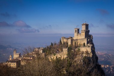San Marino castle in winter clipart