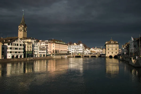 Zurique sob tempestade de inverno — Fotografia de Stock