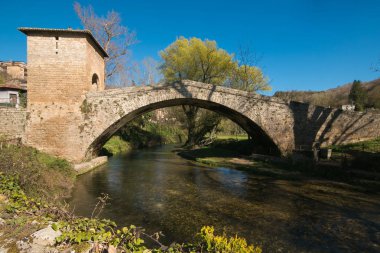 The medieval Saint Francis bridge of Subiaco clipart